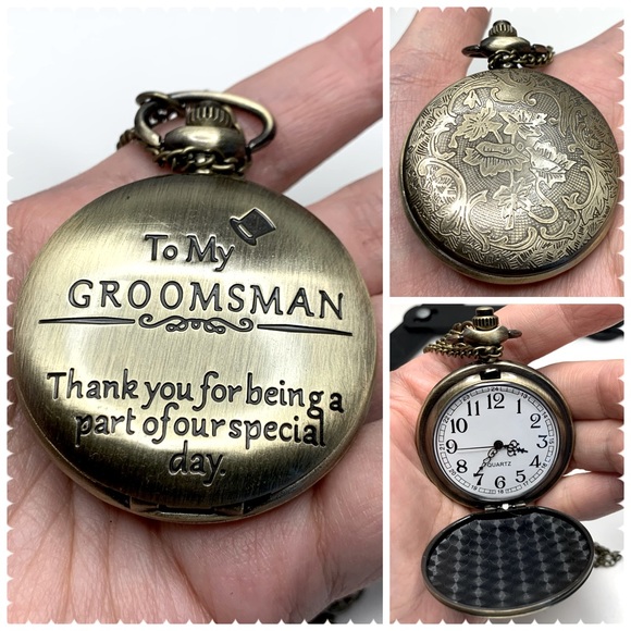 Pocket Watch w/Chain: To My Groomsman - Picture 4 of 4